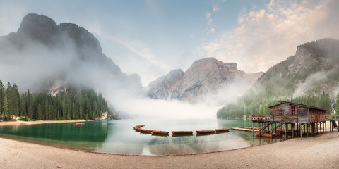 Lago di Braies in National Park Dolomites, Italy