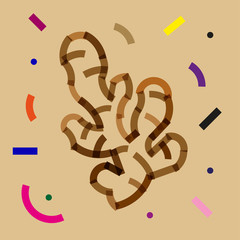 Ginger icon on modern colorful background