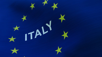 3D ILLUSTRATION of european election with Italy word