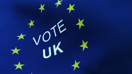 3D ILLUSTRATION of European election with vote UK words