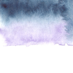 Indigo hand drawn watercolor blue background with copy space