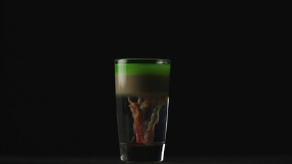 Close up shot on alcoholic cocktails