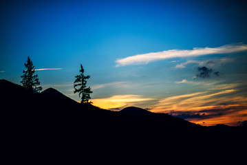 sunset in the mountains