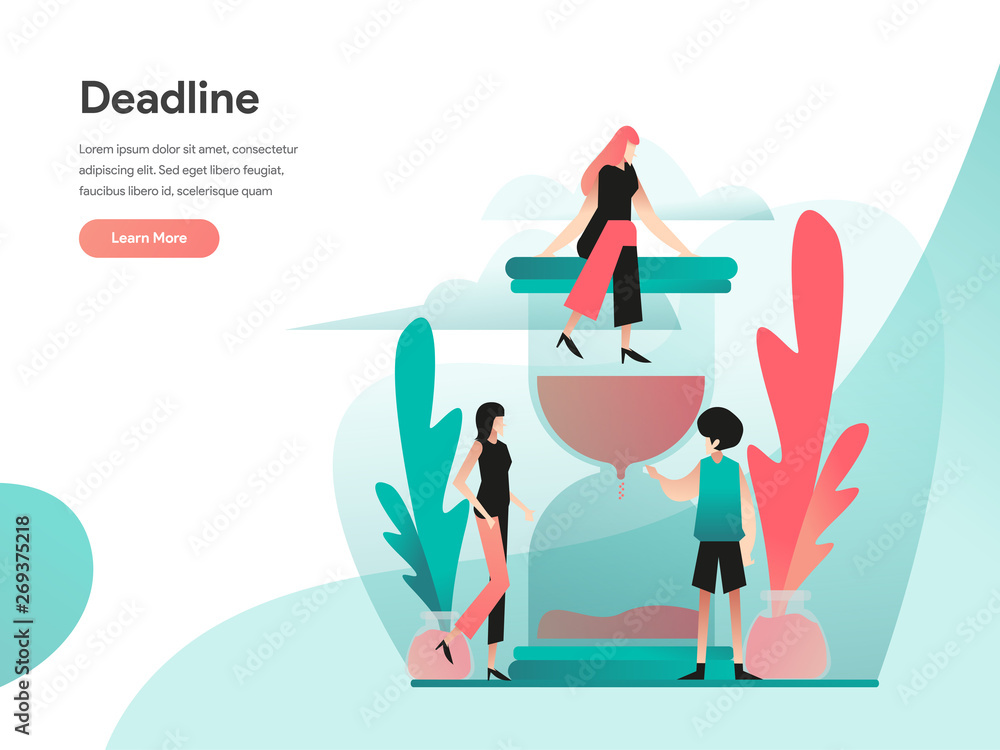 Poster deadline illustration concept. modern flat design concept of web page design for website and mobile 