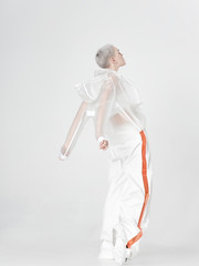 Futuristic model turning around