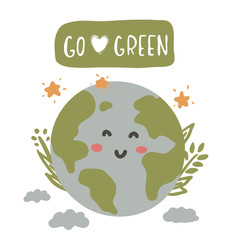Cute cartoon Earth Day vector illustration