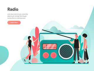 Radio Illustration Concept. Modern flat design concept of web page design for website and mobile website.Vector illustration EPS 10