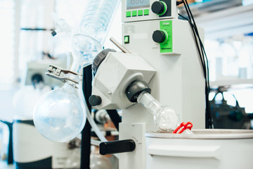 Rotary Evaporator preparing sample solution at modern laboratory