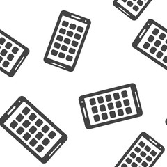 Vector icon of smartphone seamless pattern on a white background.