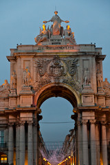 Arco del Triunfo y Rua Augusta. Barrio Baixa. Ciudad de Lisboa, Portugal, Península Ibérica,...