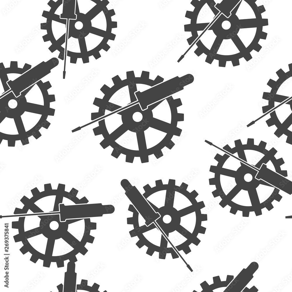 Poster vector service tools icon seamless pattern on a white background.