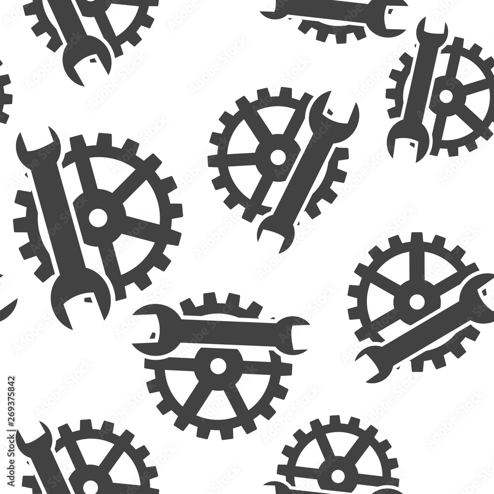 Poster vector service tools icon seamless pattern on a white background.