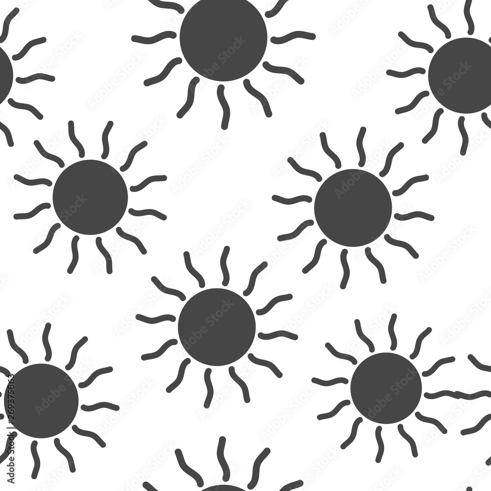 Canvas Prints vector icon sun seamless pattern on a white background.