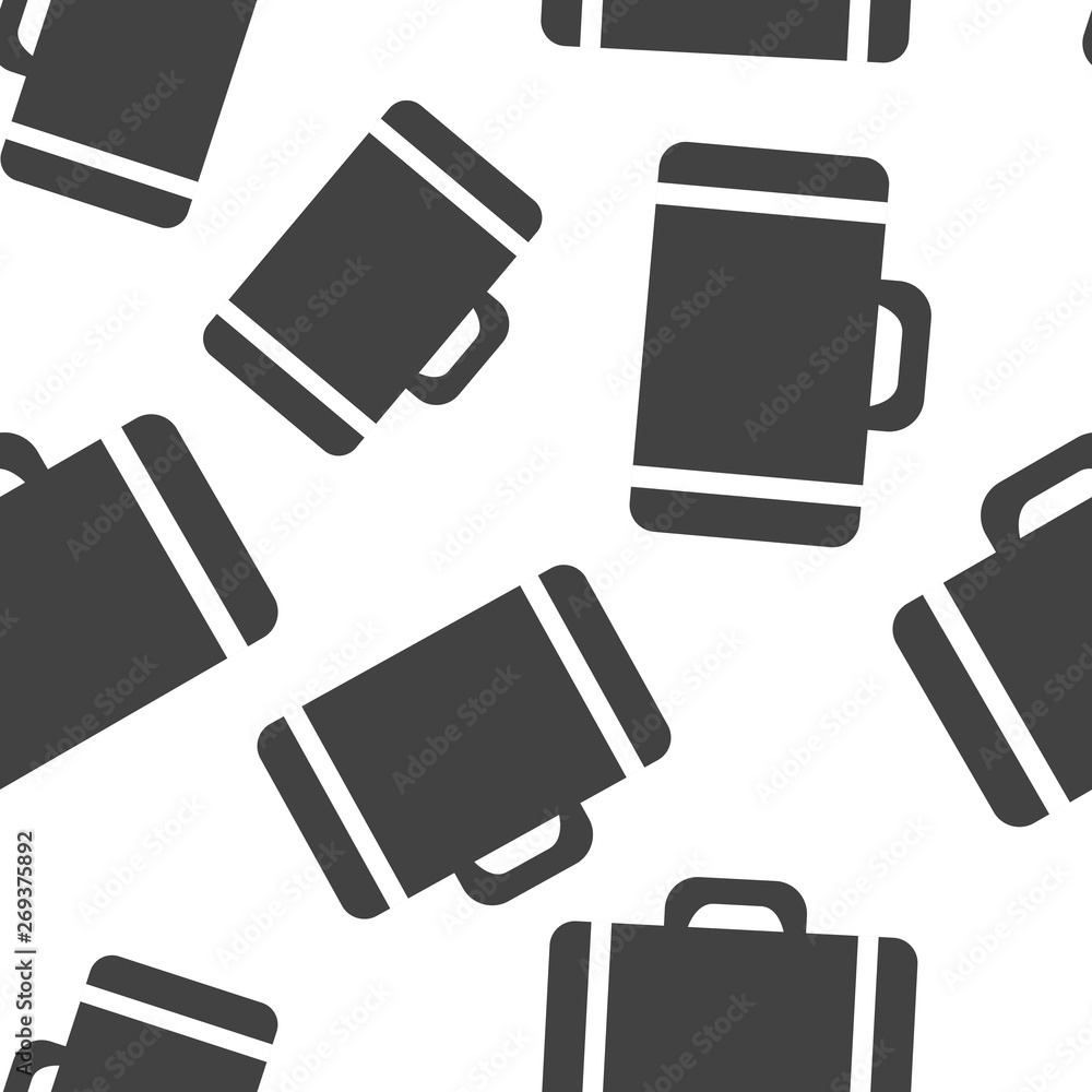 Poster Vector suitcase icon seamless pattern on a white background. Layers grouped for easy editing illustration. For your design