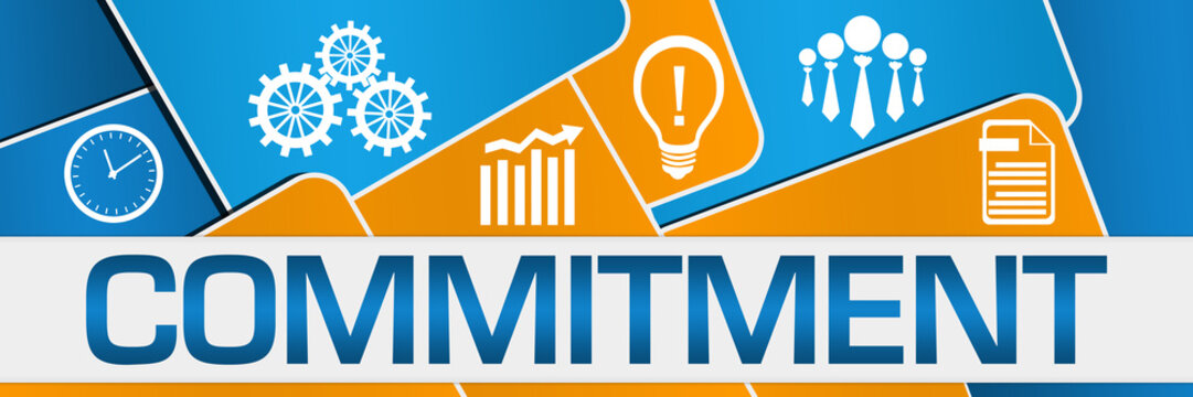 Commitment Blue Orange Rounded Squares Texture Symbols 