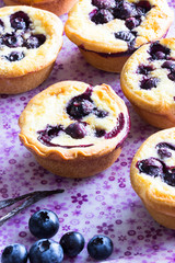Hefeküchlein mit Heidelbeeren gebacken