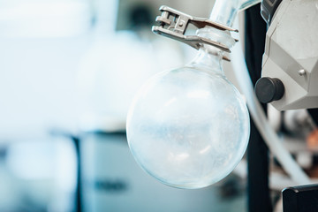 Rotary Evaporator preparing sample solution at modern laboratory