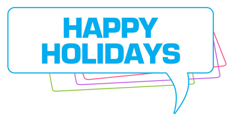 Happy Holidays Colorful Stroke Comment Symbol 