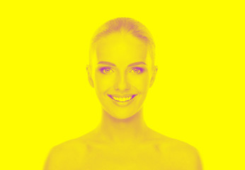 Beautiful face of young and healthy girl.