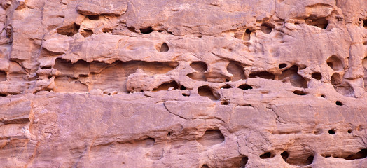 The texture of the rocks of the Red Canyon in the vicinity of Eilat