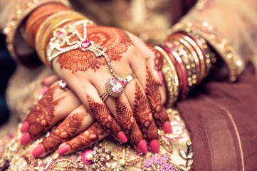 Mehndi on bride's hands