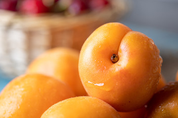 Fresh ripe armenian plums