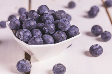 Blueberries on a bowl on a table