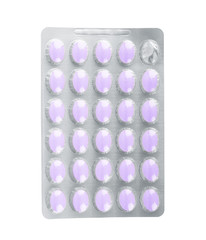 pills an pill bottle on white background