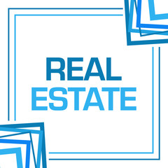 Real Estate Blue Random Borders Square 