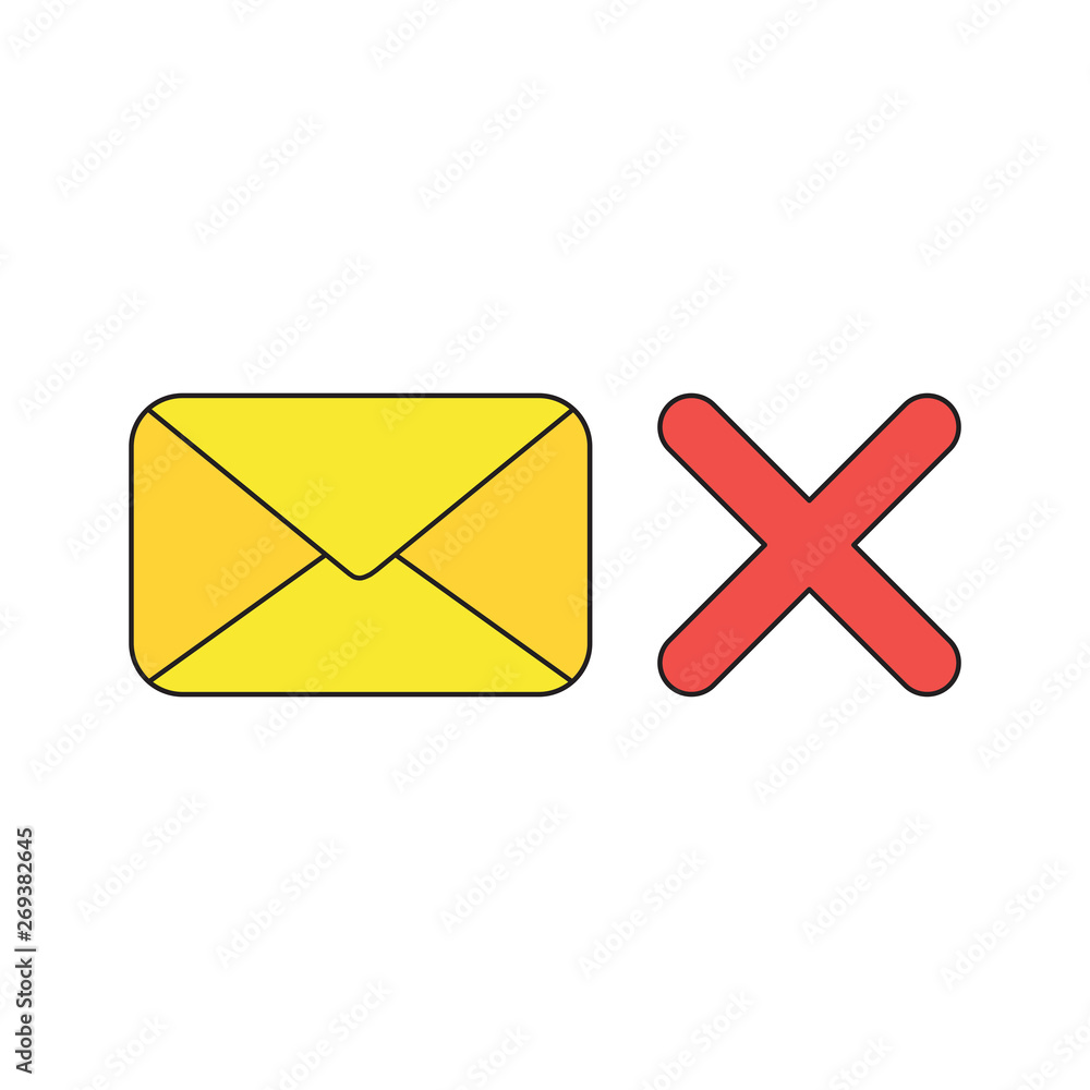 Poster vector icon concept of closed envelope with x mark.