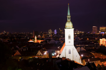 Night view of St. Martin's Cathedral, Bratislava