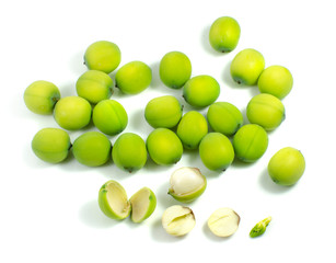 lotus seeds isolated on white background