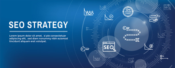 SEO Strategy - Search engine optimization concept - keywords, etc