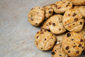 Traditional chocolate chip cookies, place for text
