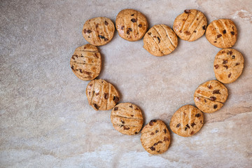 Homemade cookies as shape of heart