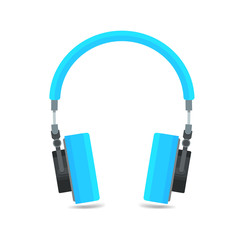 Headphones icon, flat design sound music illustration, music equipment