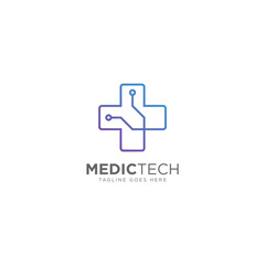 Medical Technology Logo Design Vector