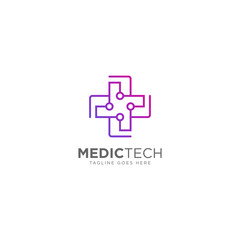 Medical Technology Logo Design Vector