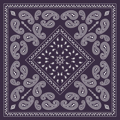 Paisley Foulard Bandana Navy Blue