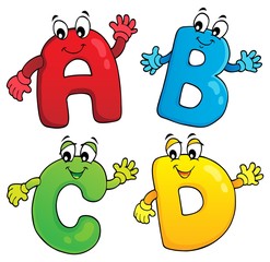 Cartoon ABCD letters theme 2