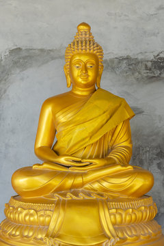 Golden Buddha in temple of Thailand. 