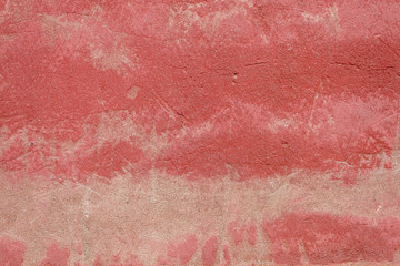 Red Painted Old Weathered Concrete Wall Texture	
