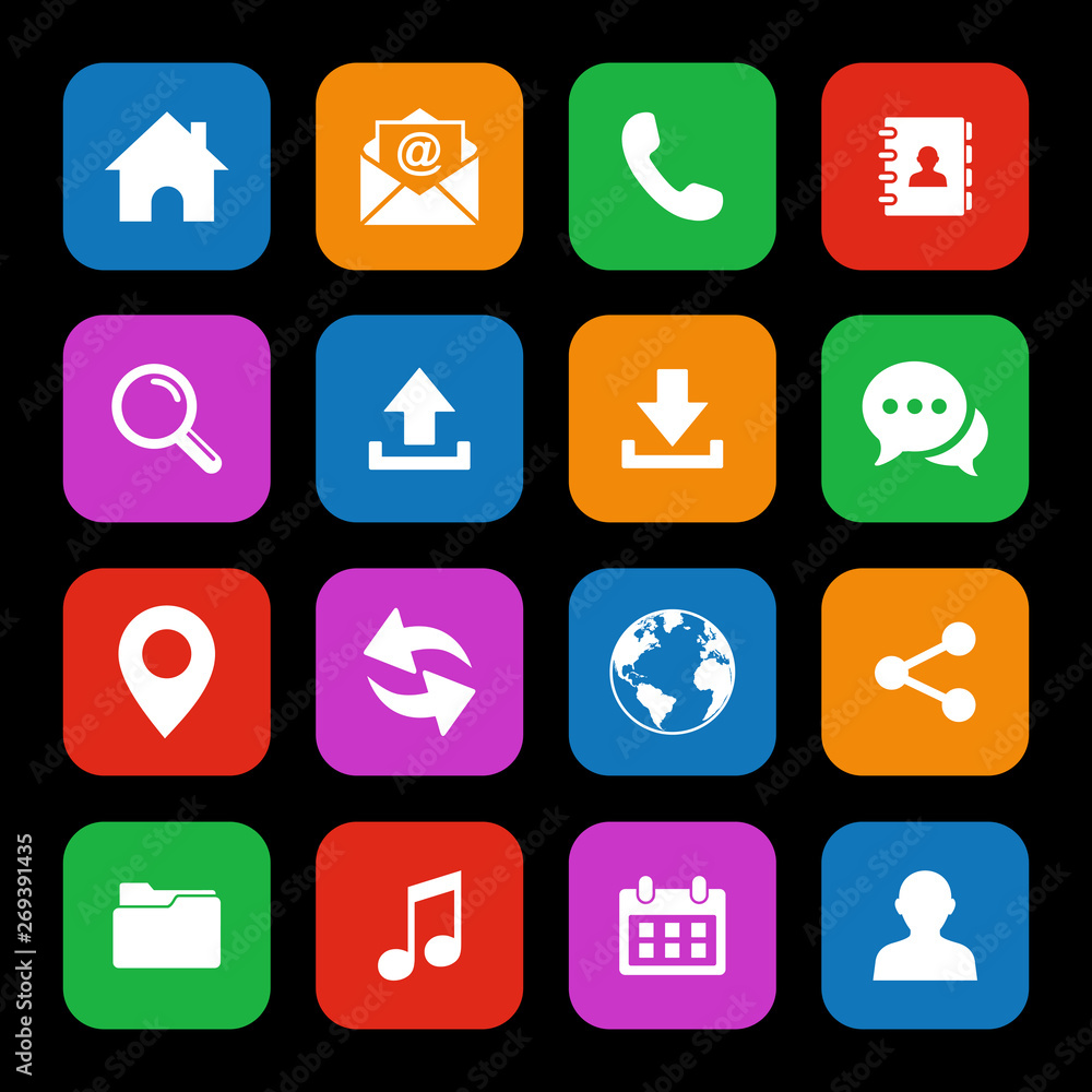 Poster web icon set . set of web icon vector