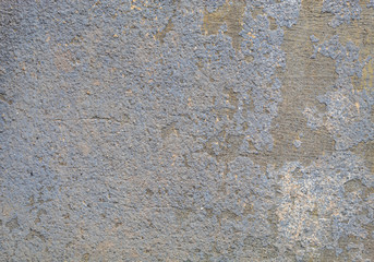 Blue Painted Old Damaged Concrete Wall