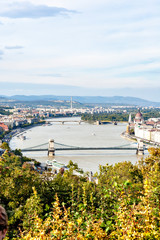 Fototapeta na wymiar City view of Budapest from Gellert hill