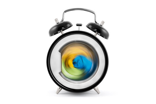 clock and washing machine advertising image