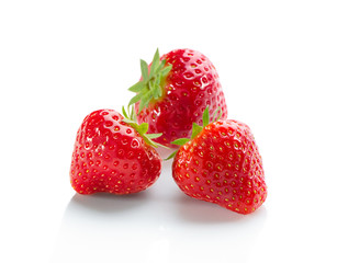 strawberry berries group  close-up isolated on white background