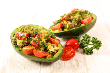 avocado salad with tomato and herbs
