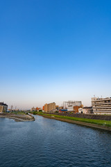 Fototapeta premium 東淀川 都市風景