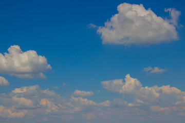 Beautiful photo of clouds in the blue sky, A flock of little clouds